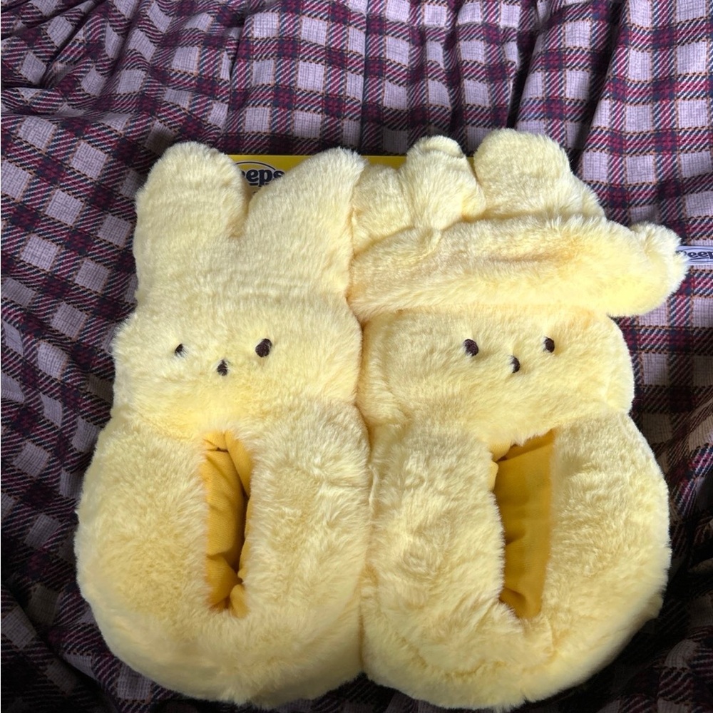 Yellow Bunny Plush Slippers